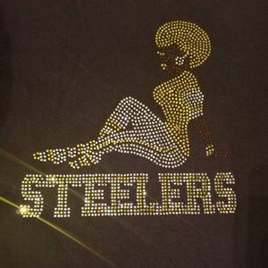 Steelers Afro NFL Bling Tshirts